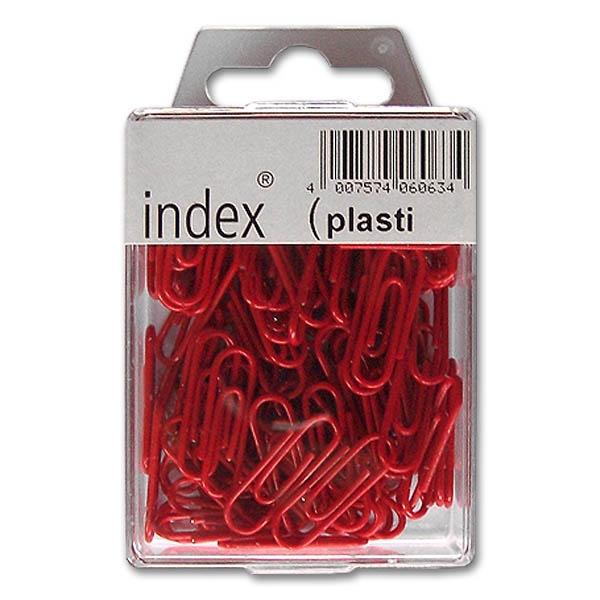 Büroklammern kunststoffüberzogen rot index Hansawerke 100er Pack 26 mm 