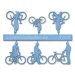 Fahrräder mit Figur, 1:100, hellblau