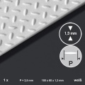 Polystyrene Bulb Plate 1 mm, 1-bar, 2,5 mm Length