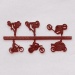Motorcycles with Cyclists, 1:100, dark red