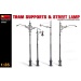 Catenary poles and street lamps in 1:35 scale