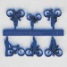 Bicycles with Cyclists, 1:200, blue
