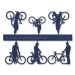 Bicycles with figure, 1:100, dark blue