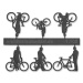 Fahrräder mit Figur, 1:100, dunkelgrau