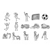 Pattern Stamp, Footballers and Construction Site