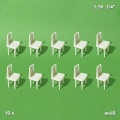 Chairs, white, 1:50, 10 pieces