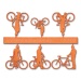 Fahrräder mit Figur, 1:100, orange