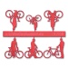 Bicycles with figure, 1:100, light red