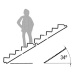 Stair plate 34°, white, 1:100