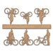 Bicycles with figure, 1:100, light brown