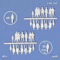 Silhouette Figures, white, 1:50, standing