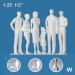 3D Figures 1:25 standing, white