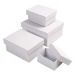 Boxes from white cardboard, rectangular