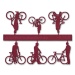Bicycles with Cyclists, 1:100, darkred