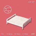 Double bed 1:25, white, 1 piece