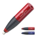 Eraser sharpener combination red or blue