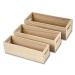 Wooden boxes with handles drilled out