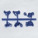 Motorcycles with figure, 1:100, blue