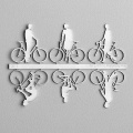 Bicycles with figure, 1:50, gray