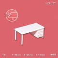 Desk 1:25, white, with substructures