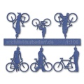 Bicycles with figure, 1:100, blue